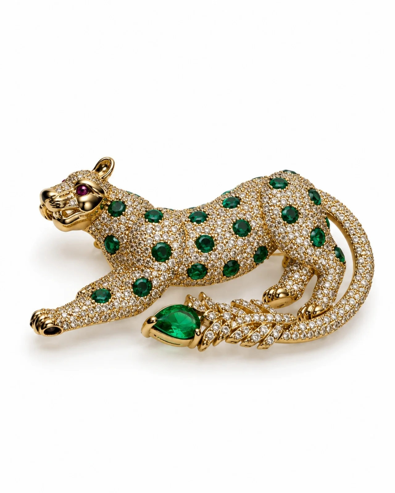 Emerald Cheetah Statement Brooch