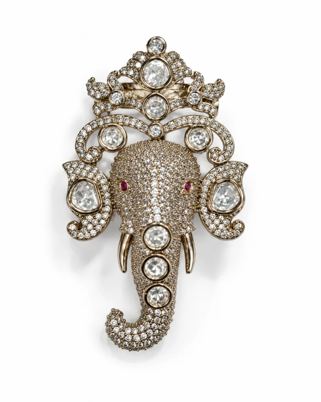 Royal Elephant Crystal Statement Brooch