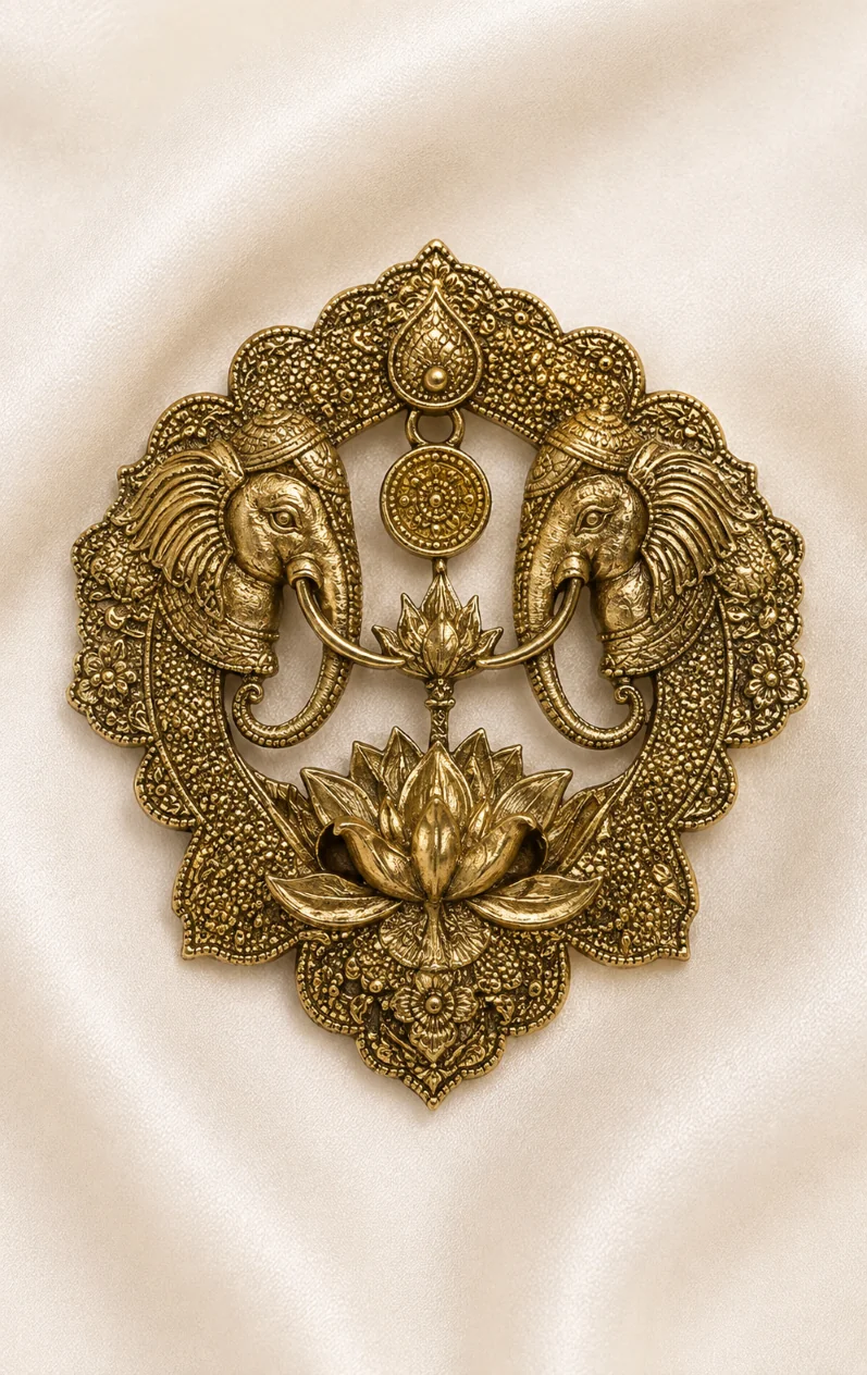 Premium Men's Elephant Crest Brooch