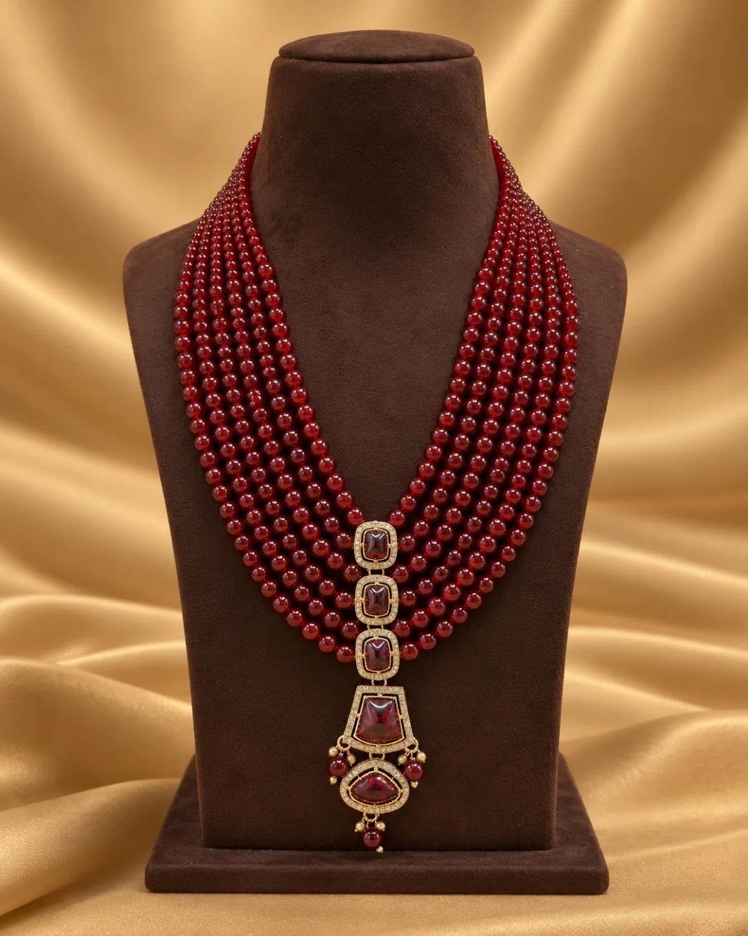 Royal Garnet Multistrand Men’s Mala