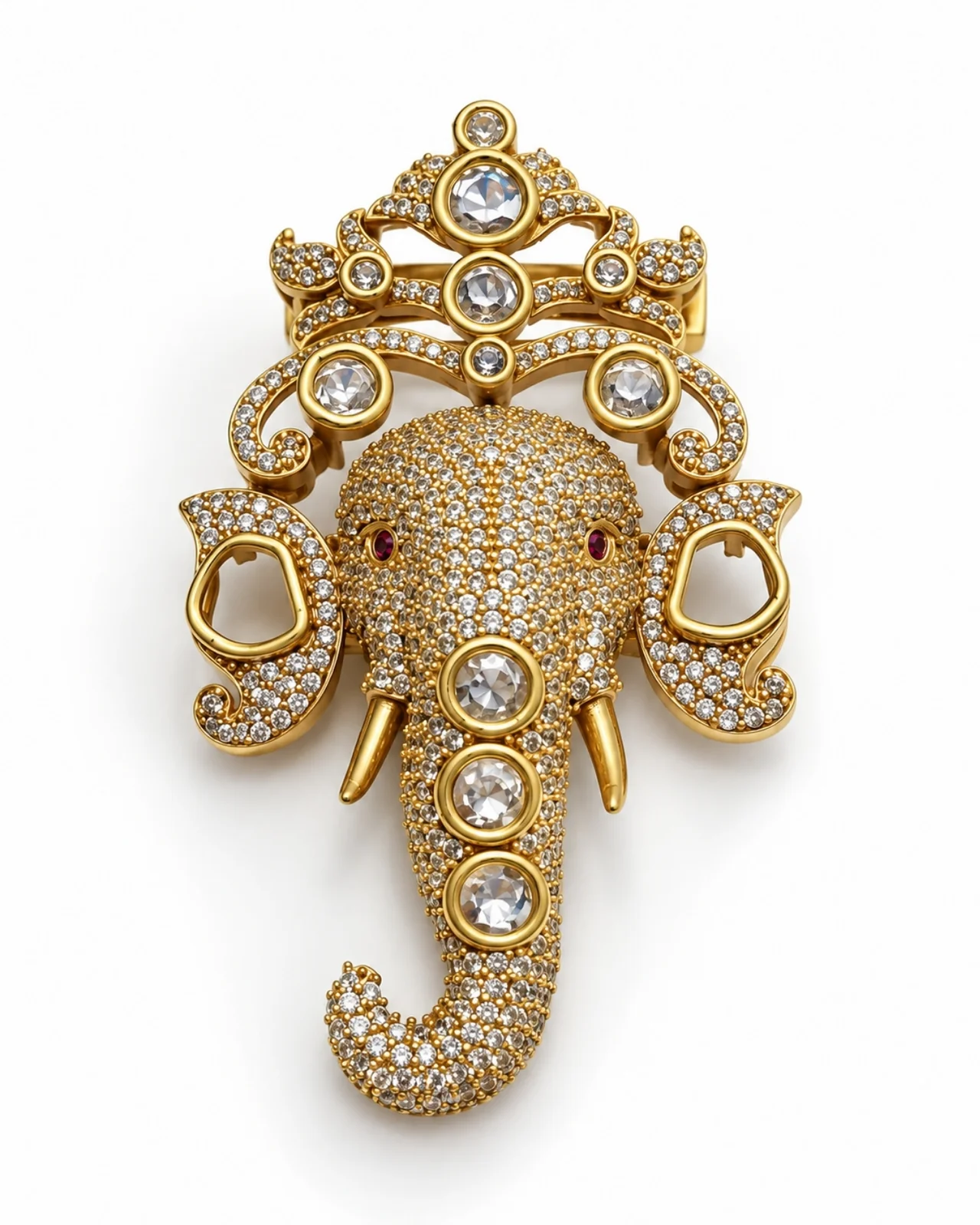 Royal Elephant Crystal Brooch